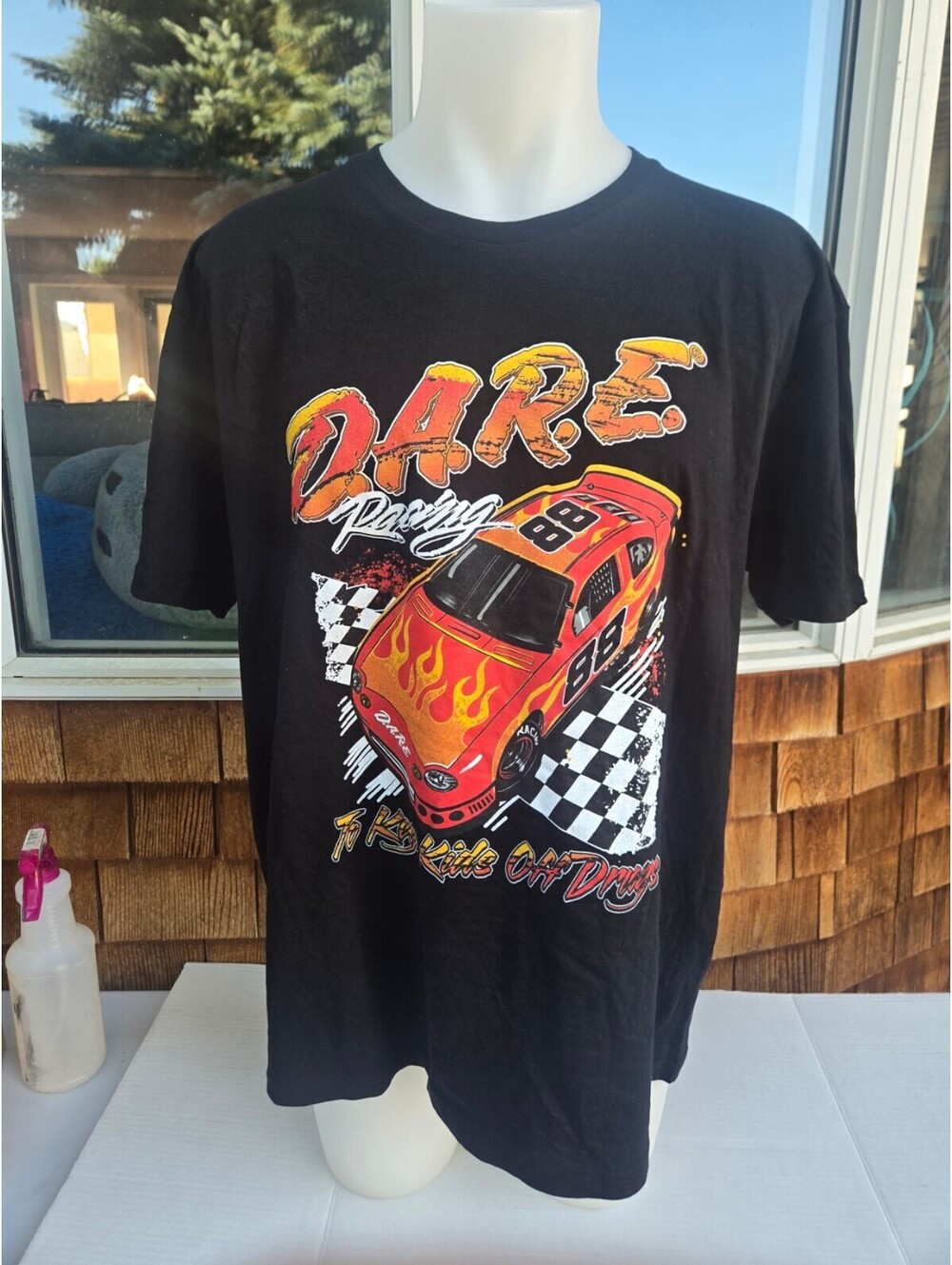 DARE Racing Graphic Black Short Sleeve Men's T-Shirt XL Cotton